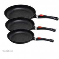 Lot de 3 poêles finition pierre 28-24-20 cm avec manches amovibles - KAISER